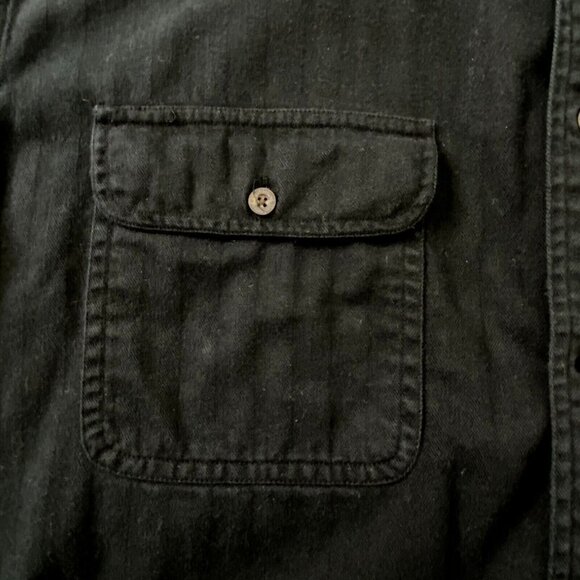 Timberland Weathergear Rugged Fit Shirt Men's Large L/S Button Front Navy Blue - Picture 4 of 11